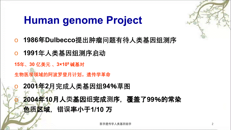 医学遗传学人类基因组学课件_第2页