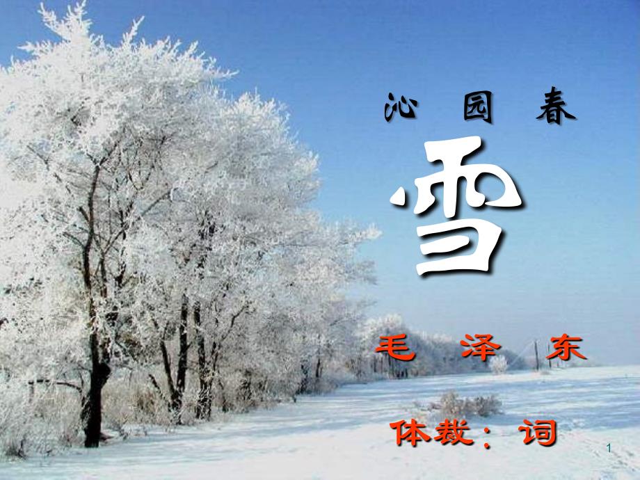 沁园春雪毛泽东_第1页