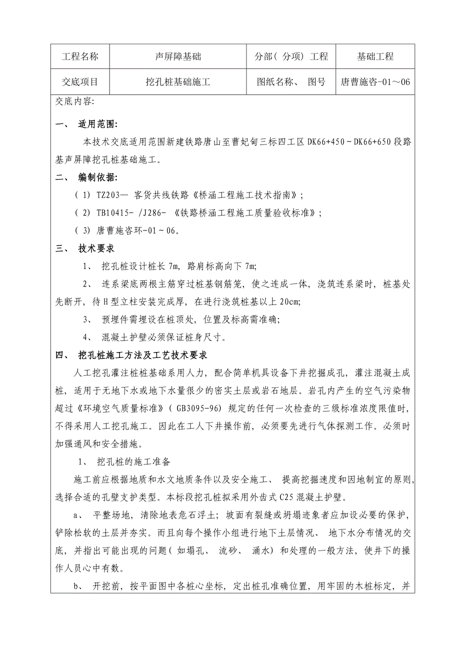 声屏障基础挖孔桩施工样本.doc_第2页