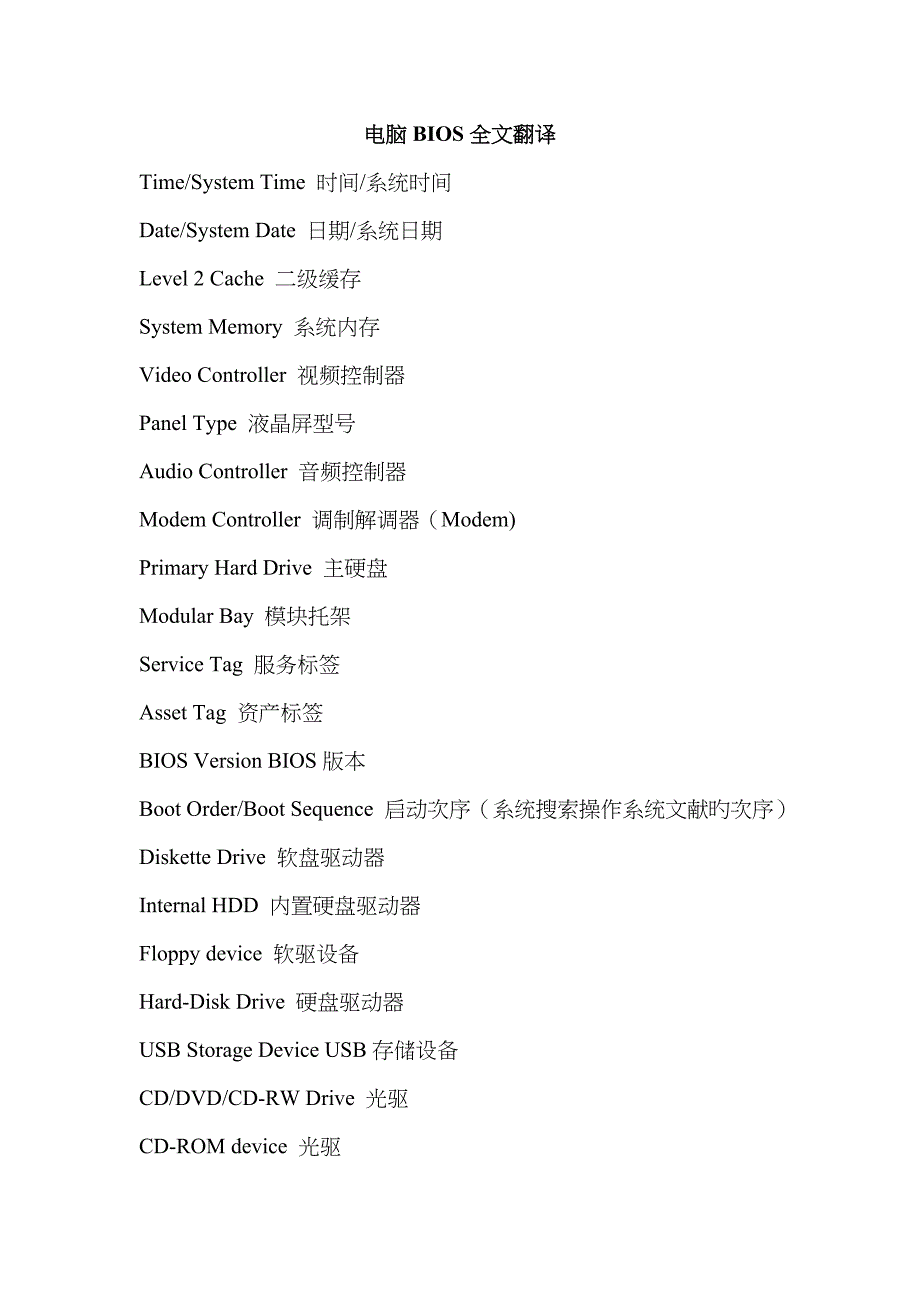 电脑BIOS全文翻译_第1页