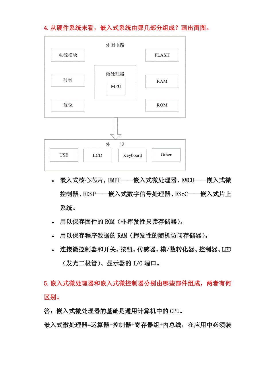 嵌入式系统原理与接口复习要点及思考题答案(计)_第4页