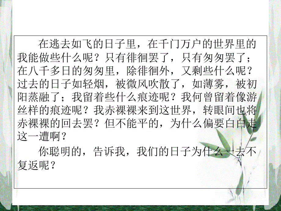 《匆匆》英文赏析解读课件_第4页