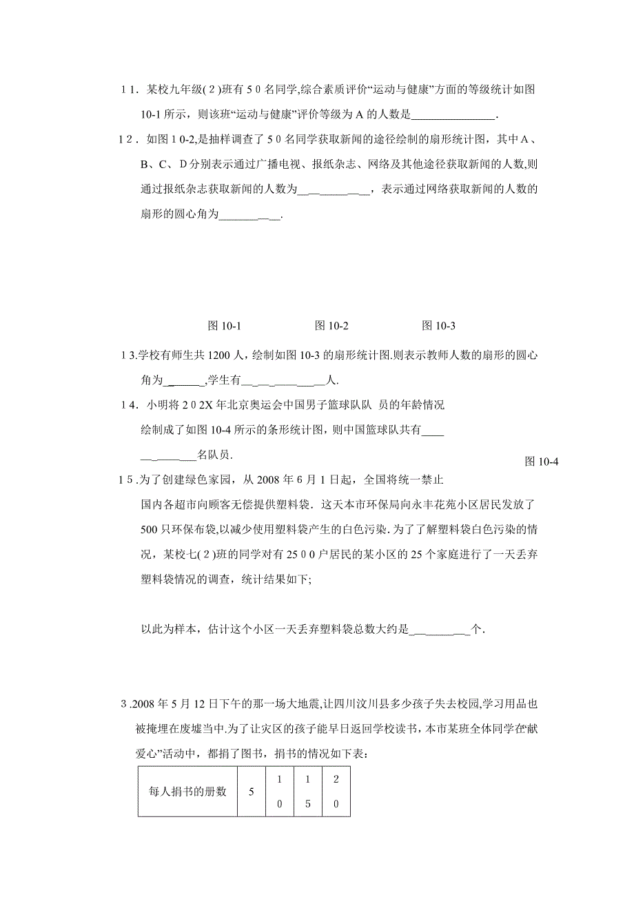 数学七年级下人教新课标第10章数据的收集整理与描述同步练习2_第2页