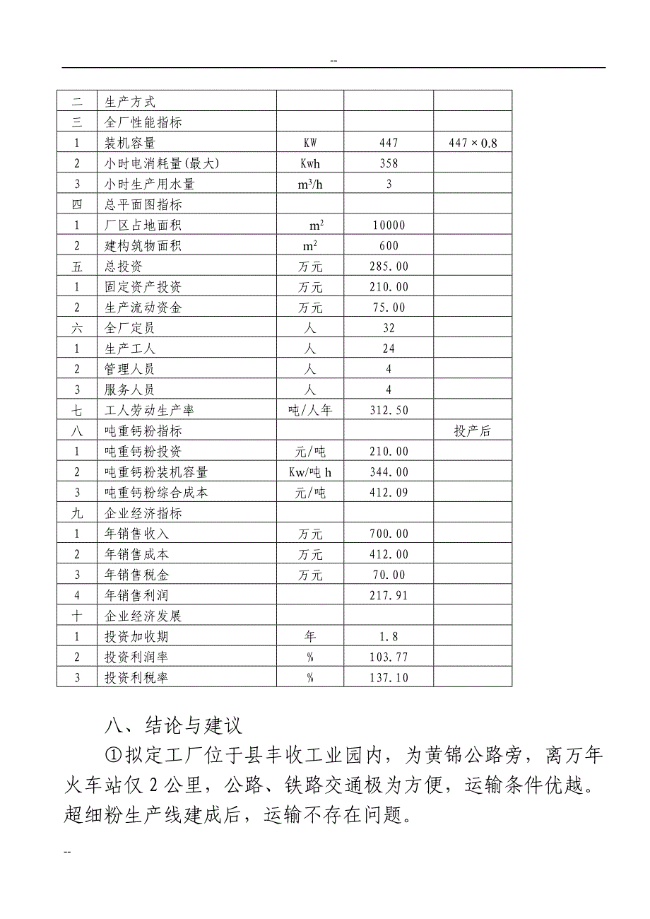 年产1万吨超细重钙新生产线工程项目可行性研究报告.doc_第4页