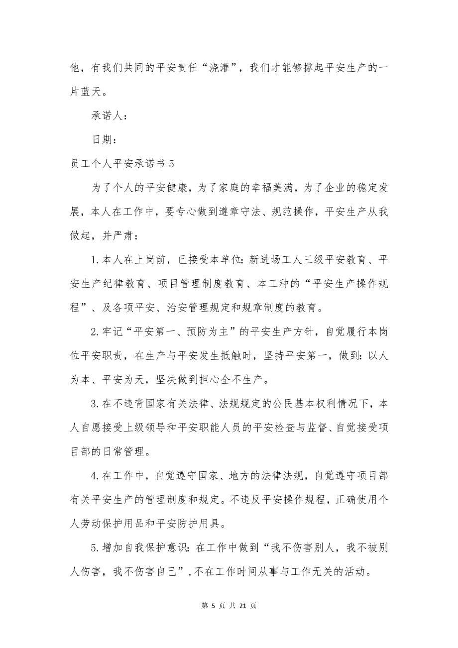 员工个人安全承诺书.docx_第5页