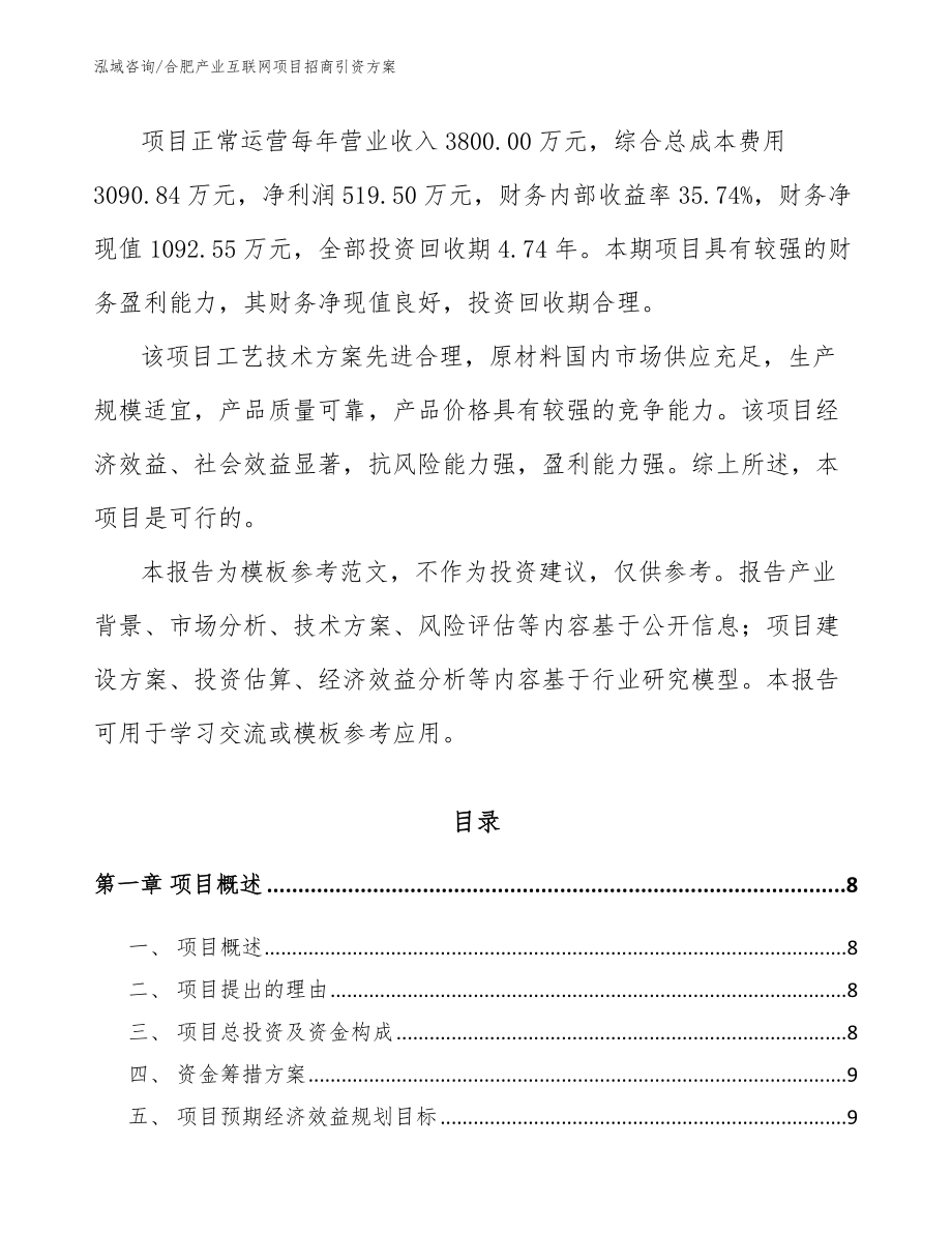 合肥产业互联网项目招商引资方案（范文）_第2页