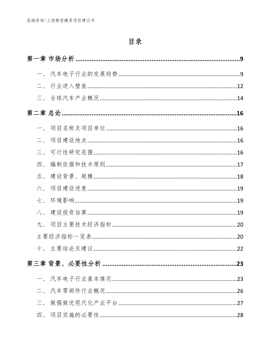 上饶精密模具项目建议书【模板范文】_第1页