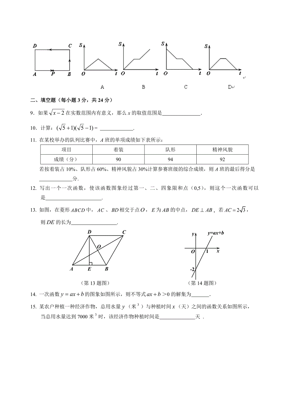 【精选】人教版八年级下期末考试数学试题及答案2_第2页