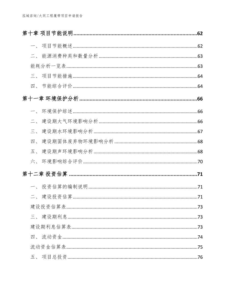 大同工程履带项目申请报告【模板范文】_第5页