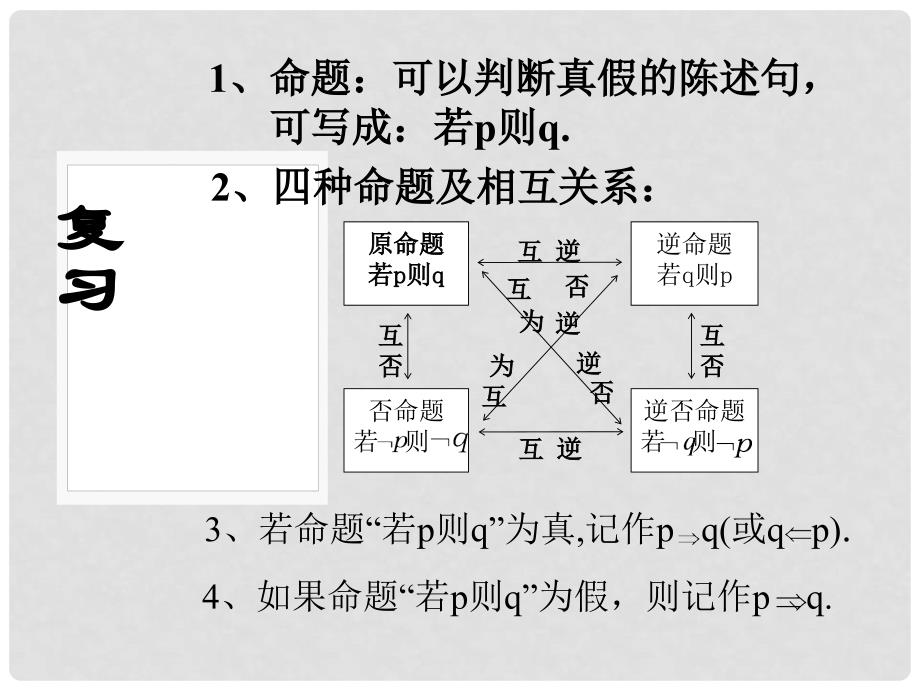 高中数学 第一章 常用逻辑用语 充分条件与必要条件课件1 北师大版选修11_第2页