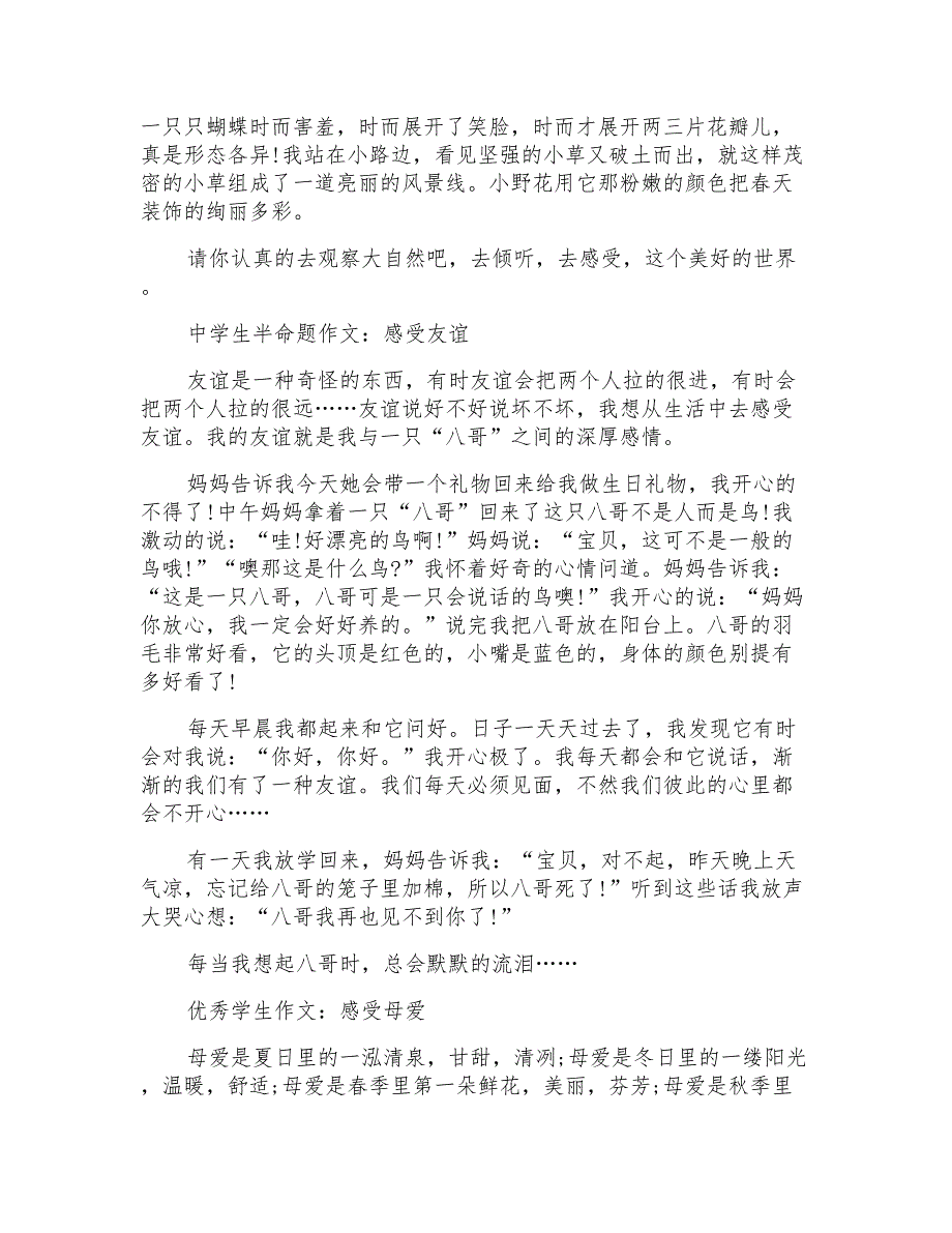 关于感受的半命题作文400字左右_第2页