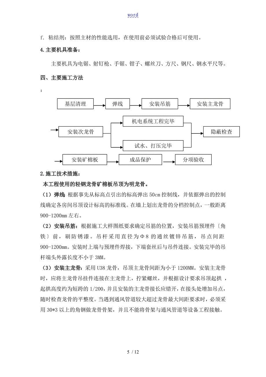 矿棉板吊顶施工方案设计_第5页