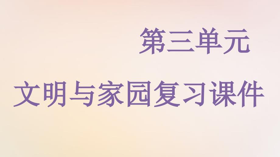 人教版《道德与法治》九年级上册第三单元复习ppt课件_第1页