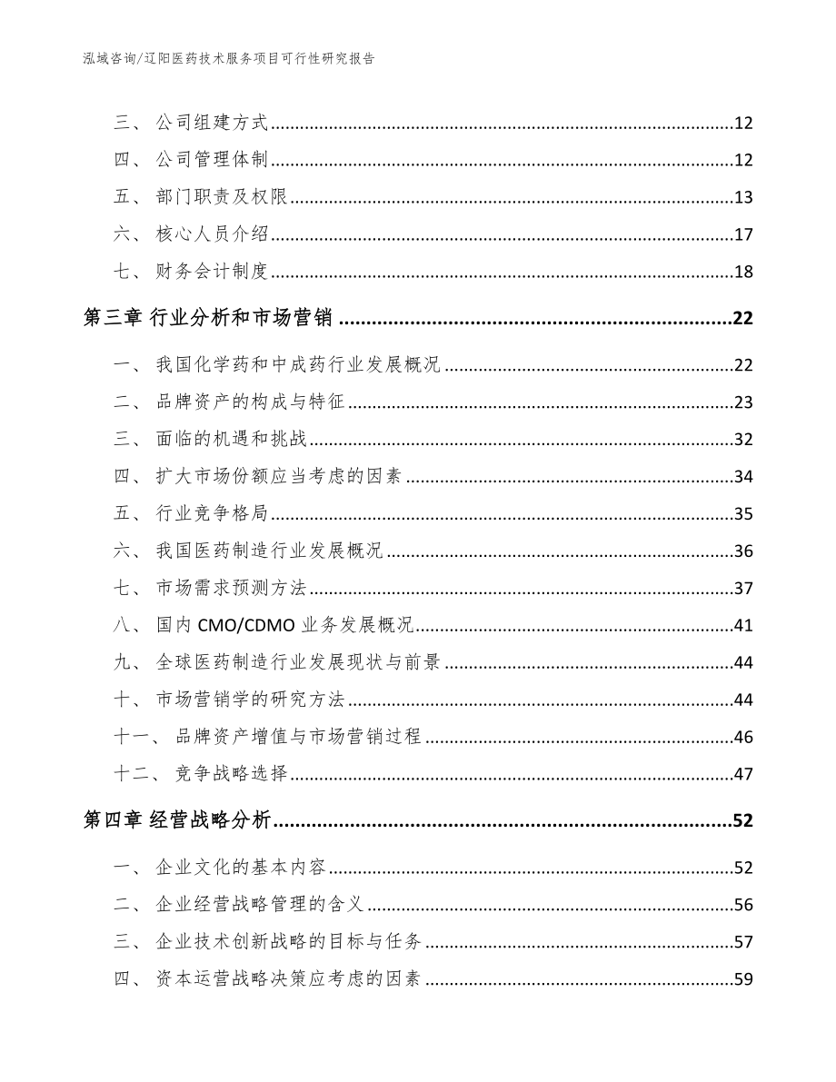 辽阳医药技术服务项目可行性研究报告（范文模板）_第3页