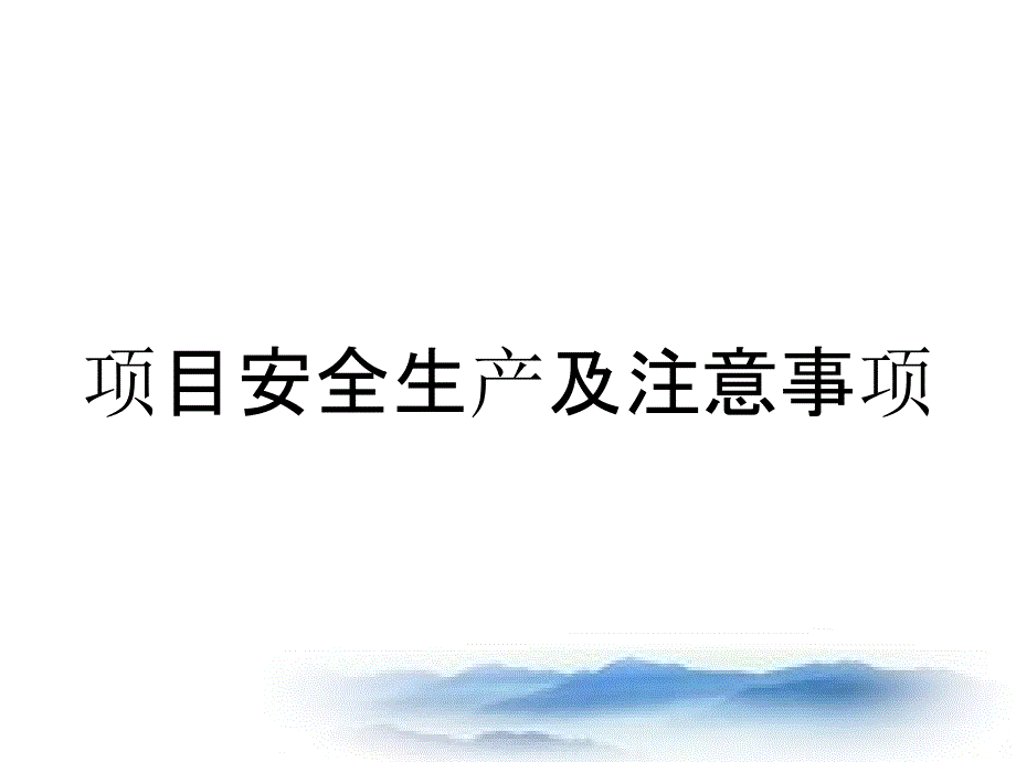 项目安全生产及注意事项_第1页