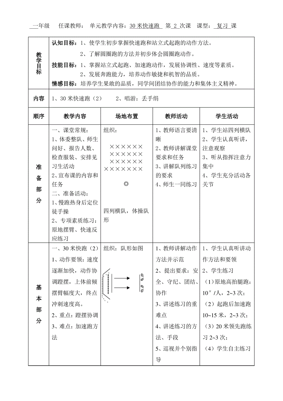 一年级单元教学计划及备课_第4页