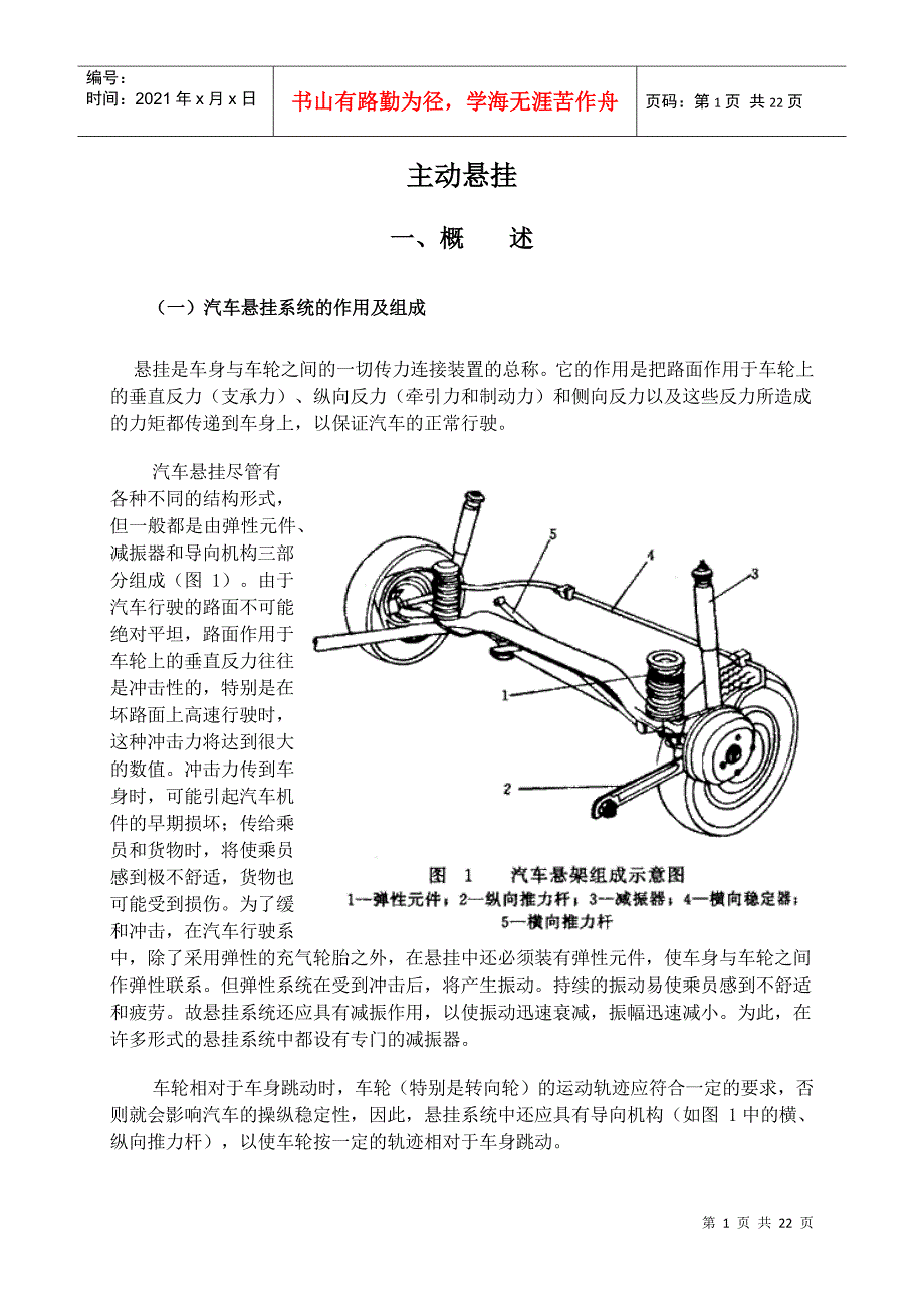 汽车部件主动悬挂doc21)(1_第1页