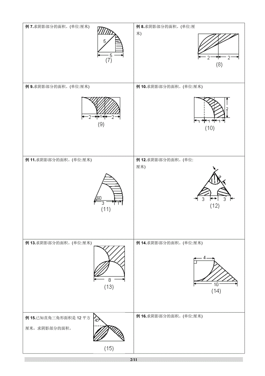 【强烈推荐史上最全小学求阴影部分面积及周长专题】小学及小升初复习阴影部分求面积及周长用—含完整答案_第2页