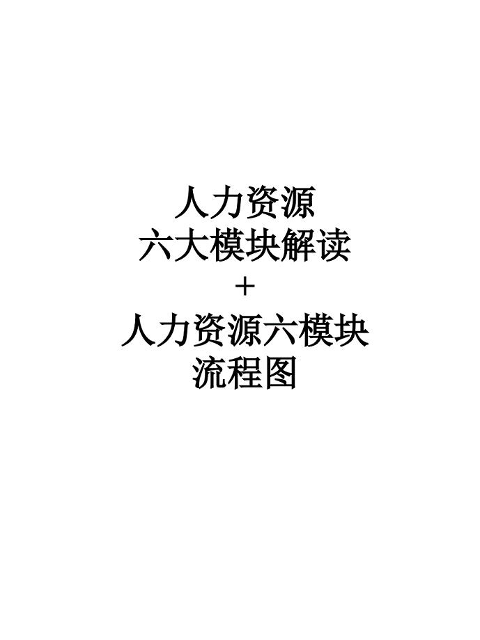 人力资源六大模块解读及流程图