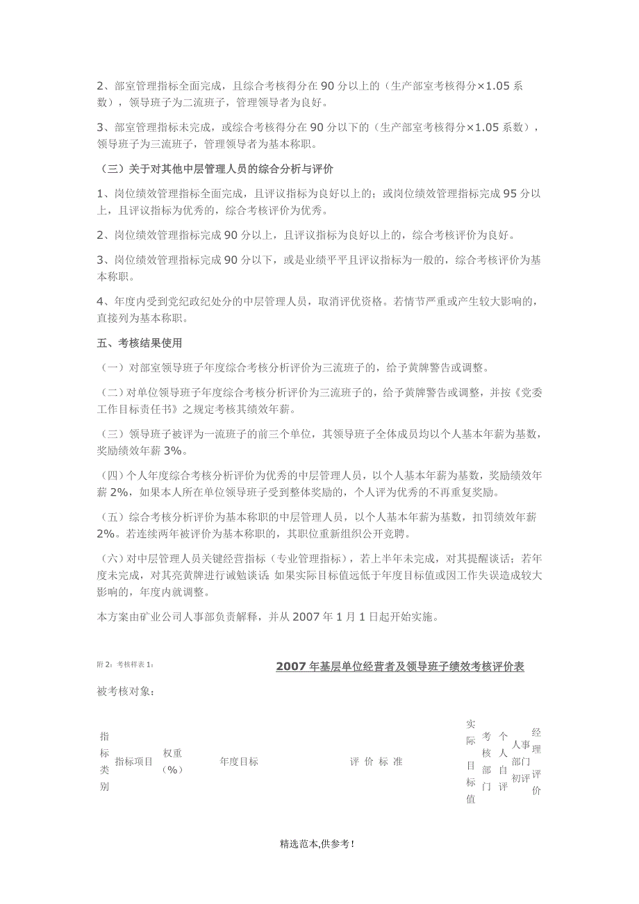 板石矿业公司中层管理人员绩效考核方案最新版本.doc_第3页