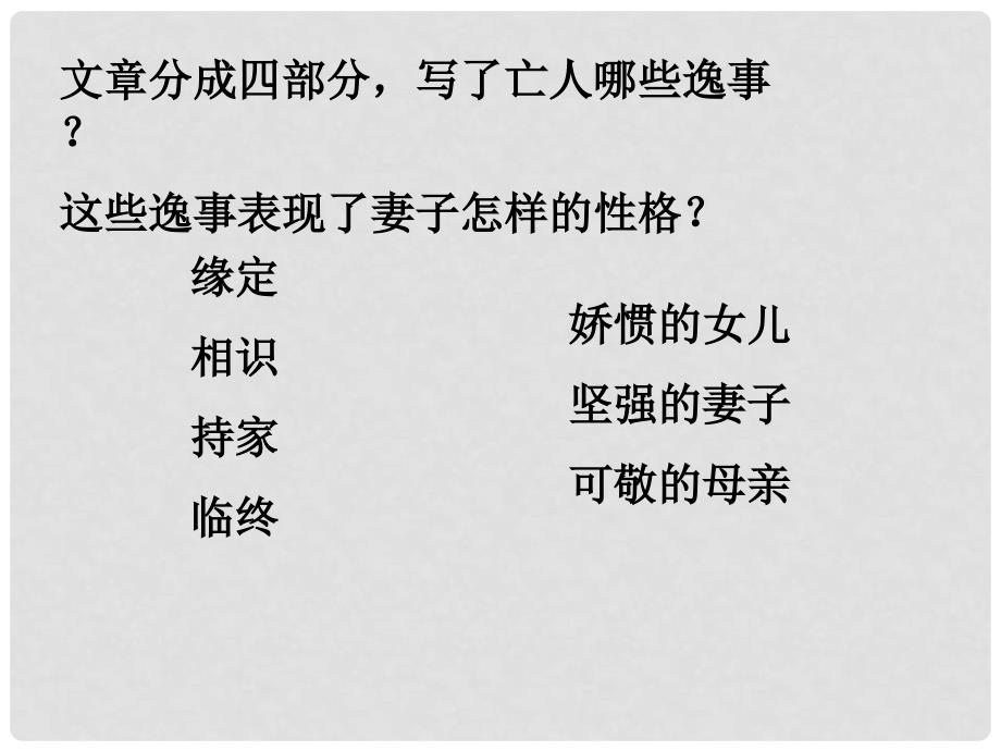 江苏省江阴市成化高级中学高中语文 专题四《亡人逸事》课件 苏教版必修2_第4页