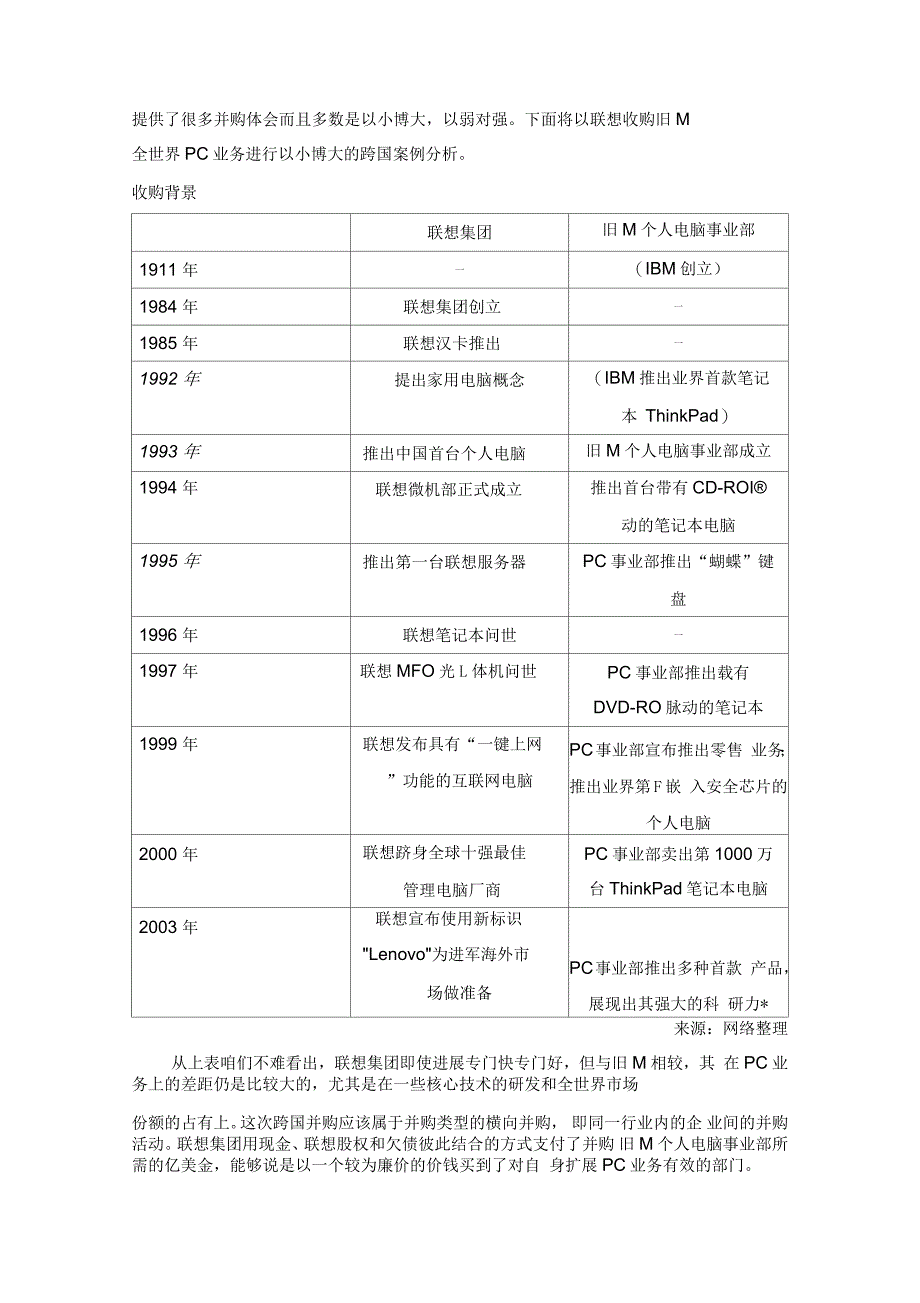 以小博大跨国并购案例,以联想并购IBMPC业务为例_第2页