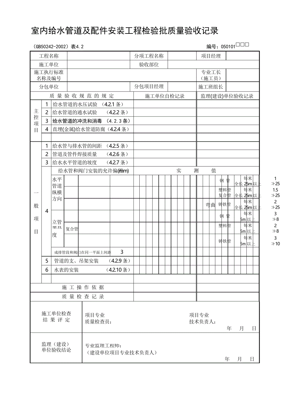 给排水检验批_第1页