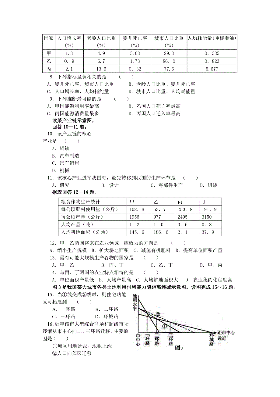 高一期中地理试题_第2页