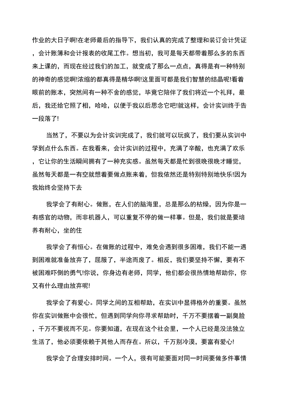 会计专业学生实训报告范文_第4页