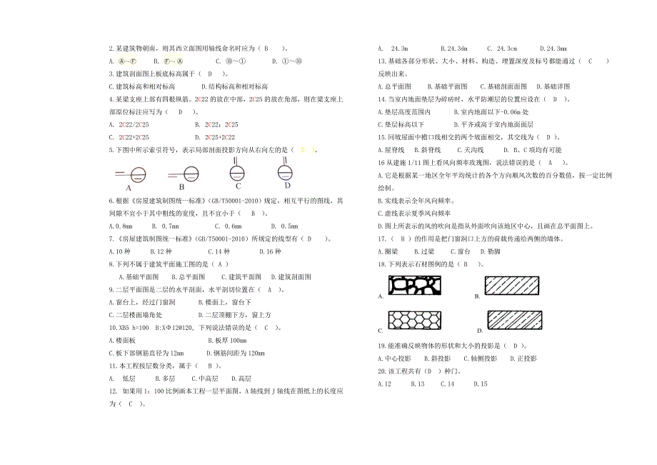 技能比赛《工程识图》试卷_第2页