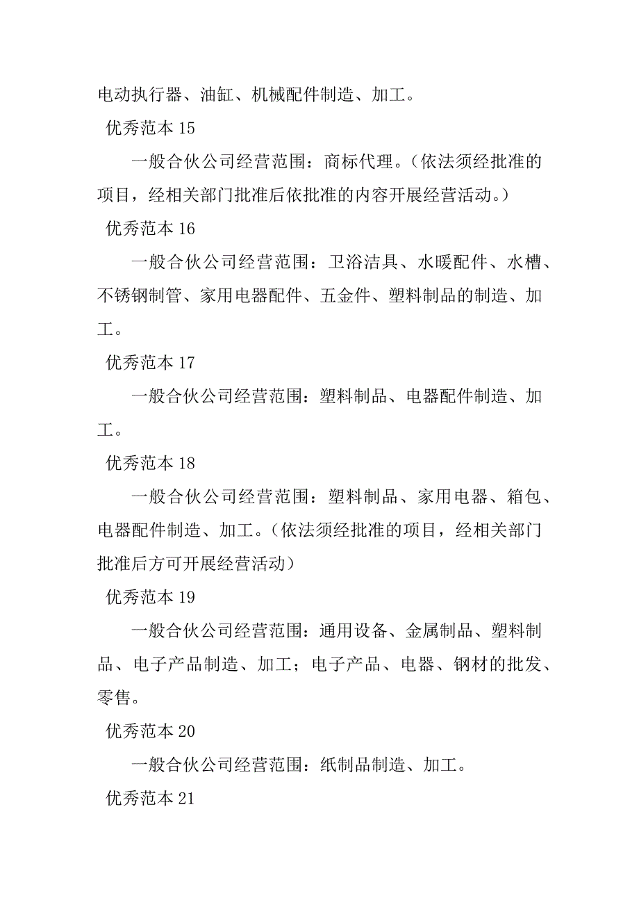 2023年普通合伙经营范围(50个范本)_第3页