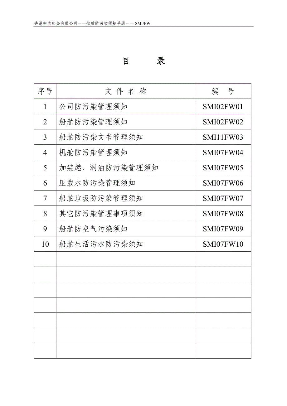 XX船务有限公司船舶防污染须知手册SMIFW_第3页