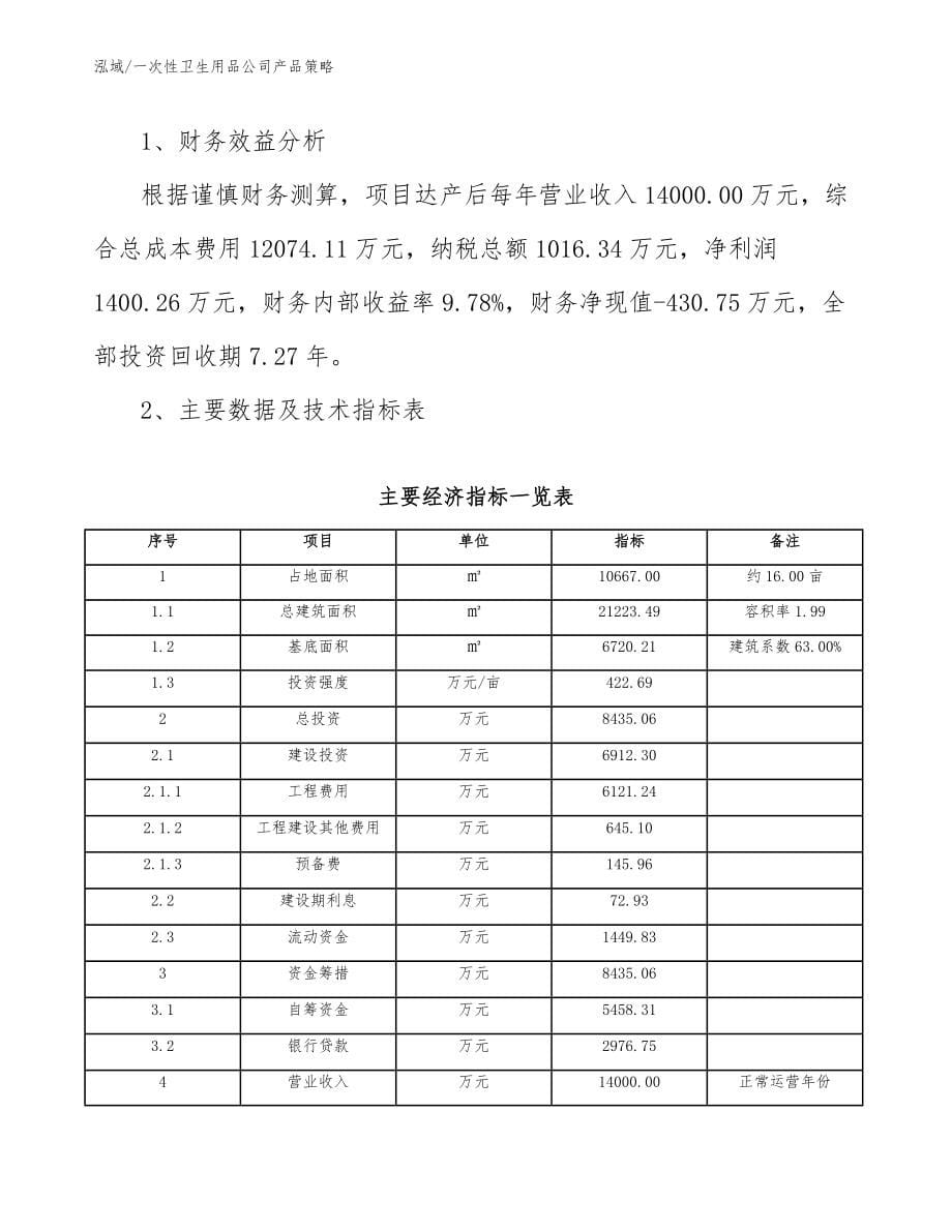 一次性卫生用品公司产品策略_第5页