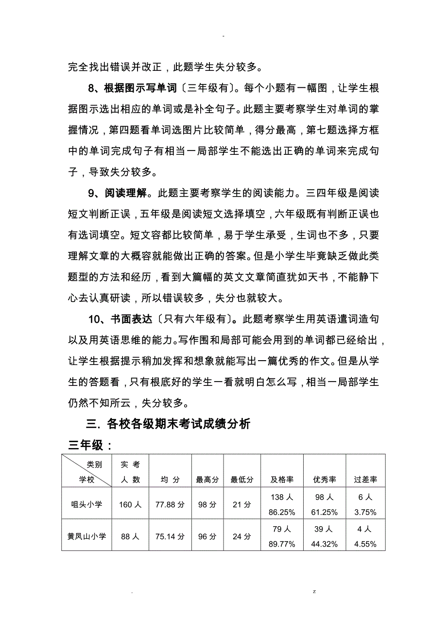 小学英语考试质量分析_第3页