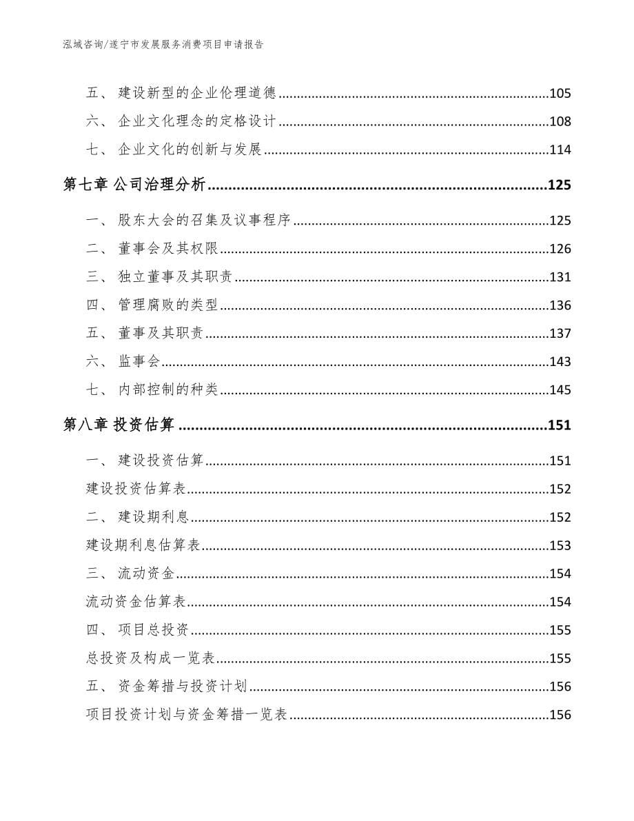 遂宁市发展服务消费项目申请报告_参考范文_第5页