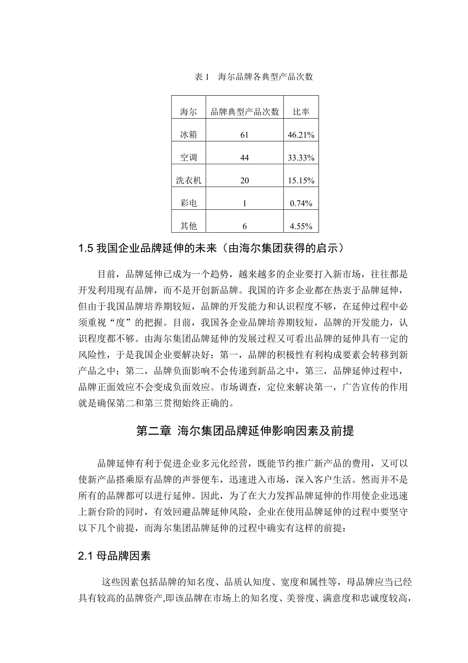 海尔集团品牌延伸理论应用研究毕业论文_第3页