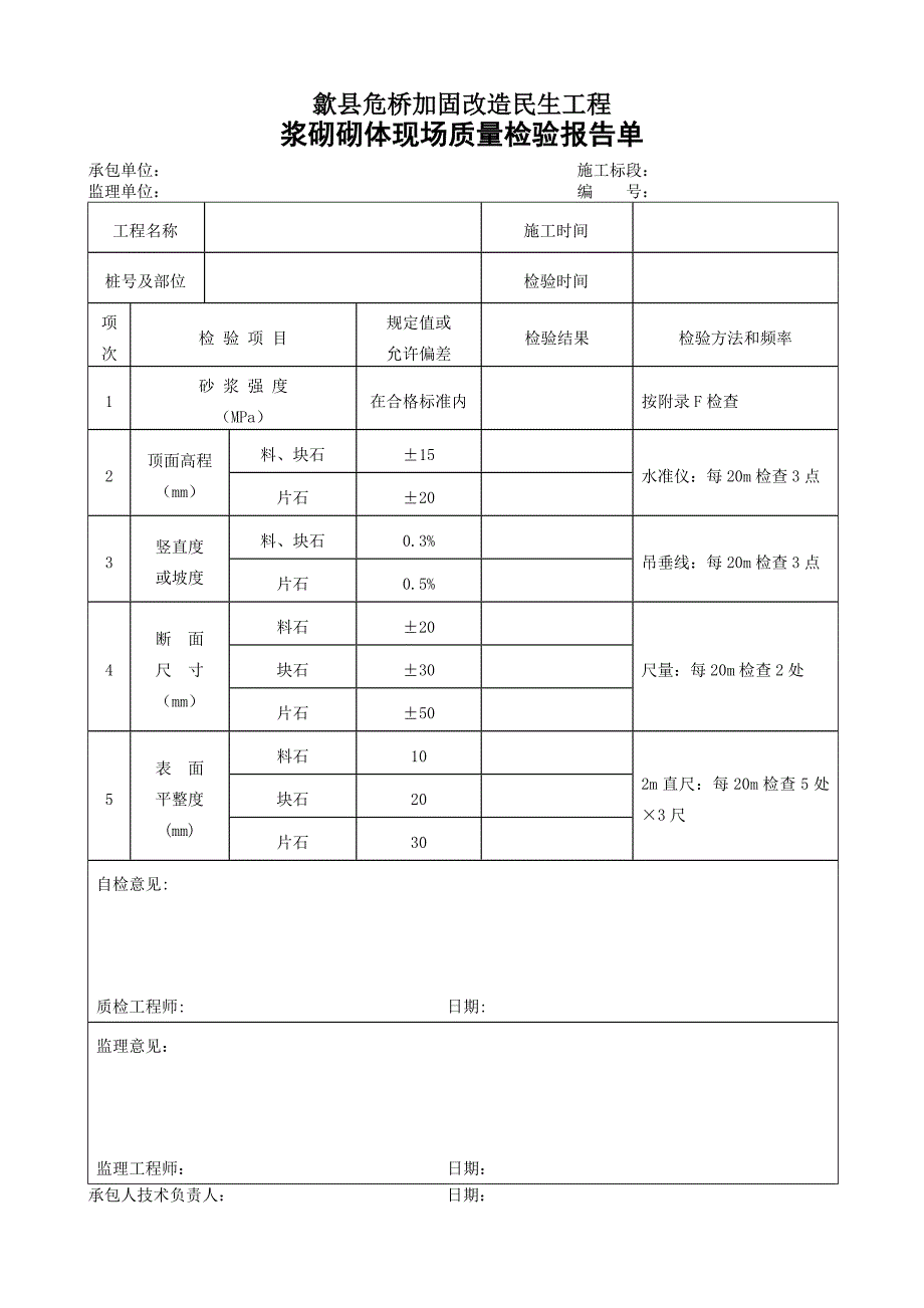 现场质量检验表1-39_第4页