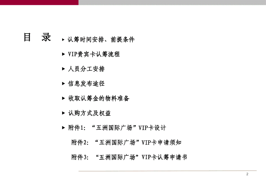 五洲国际广场 一期VIP贵宾卡认筹执行方案 20p_第2页