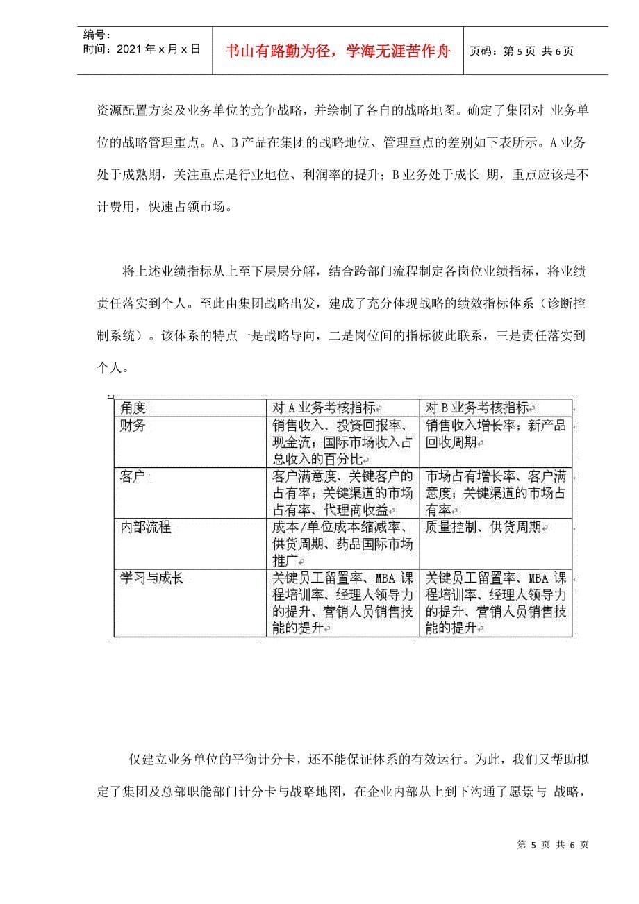 BSC：企业集团战略管理的利器(5)_第5页