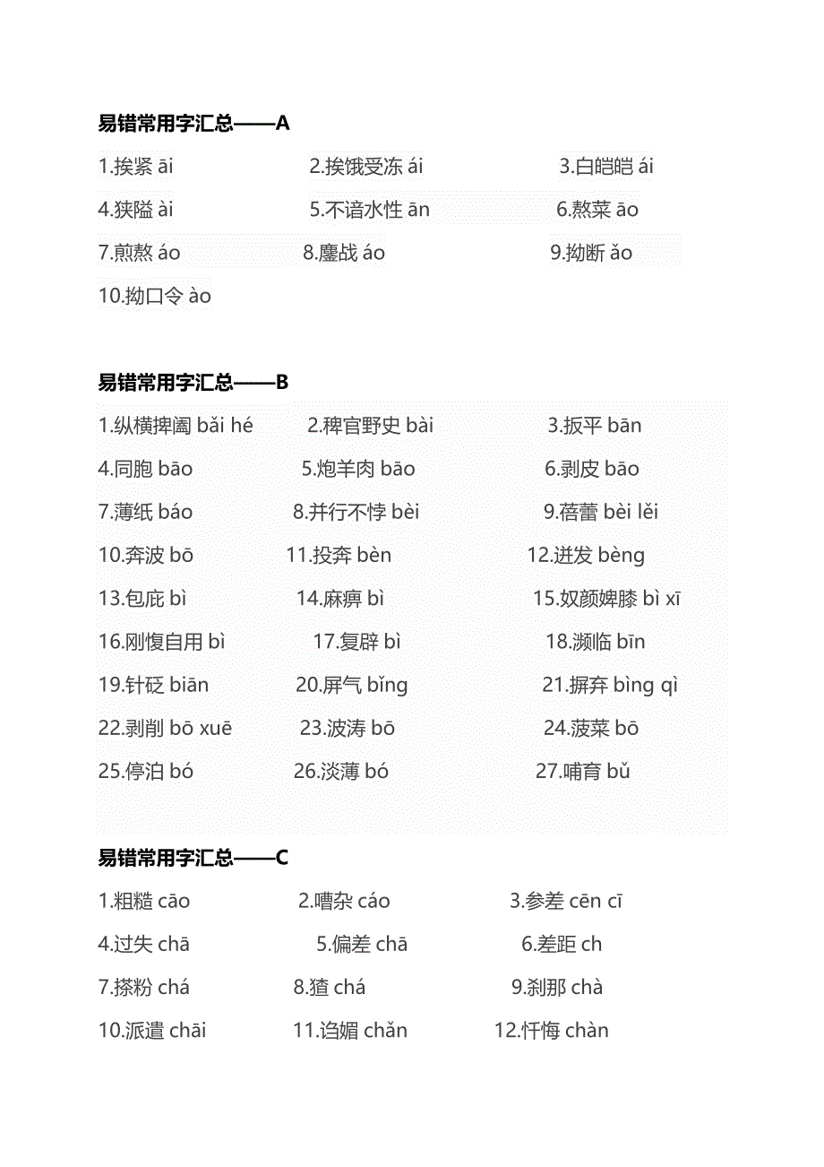 常用易误读字_第1页