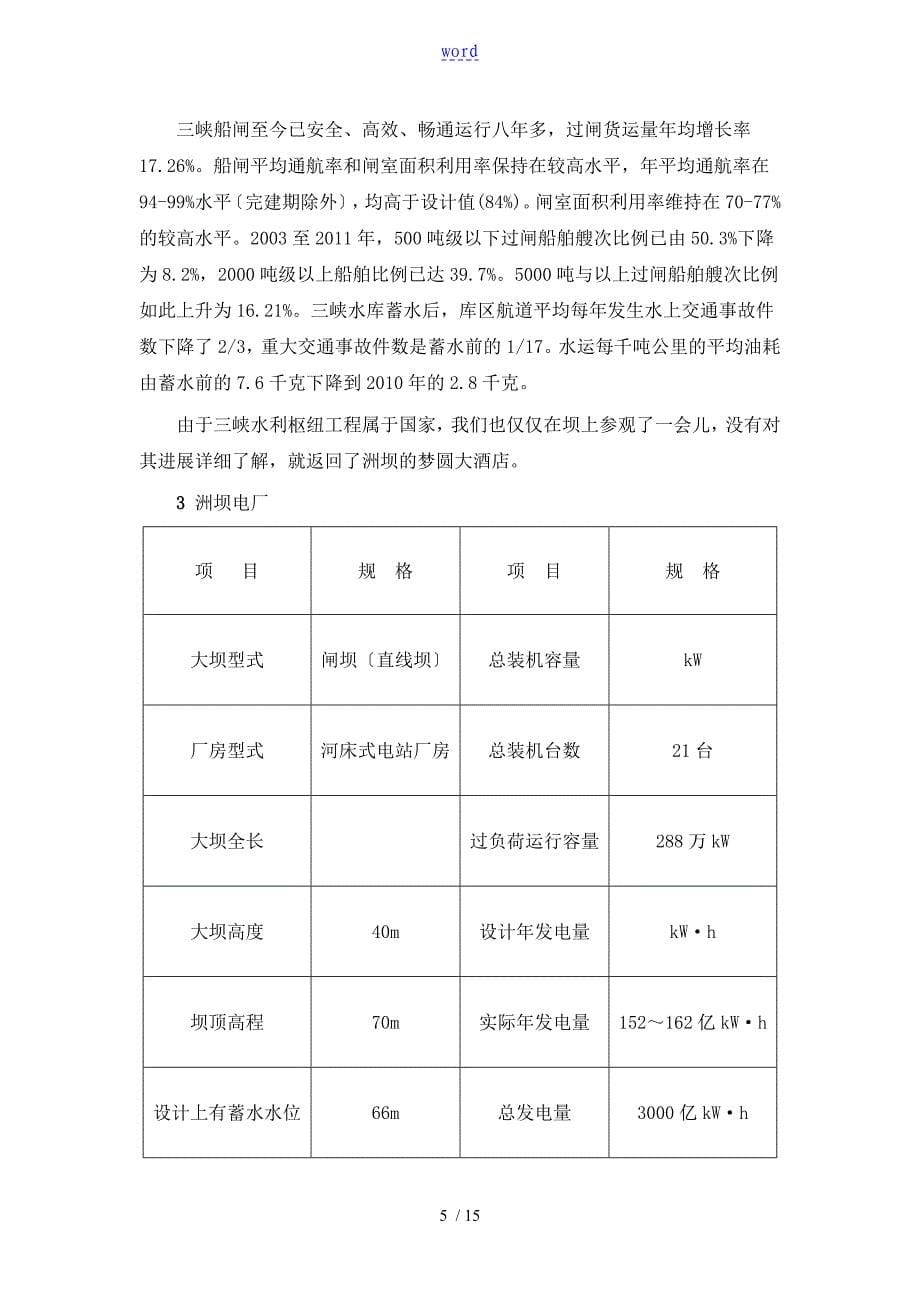 葛洲坝电厂实习报告材料_第5页