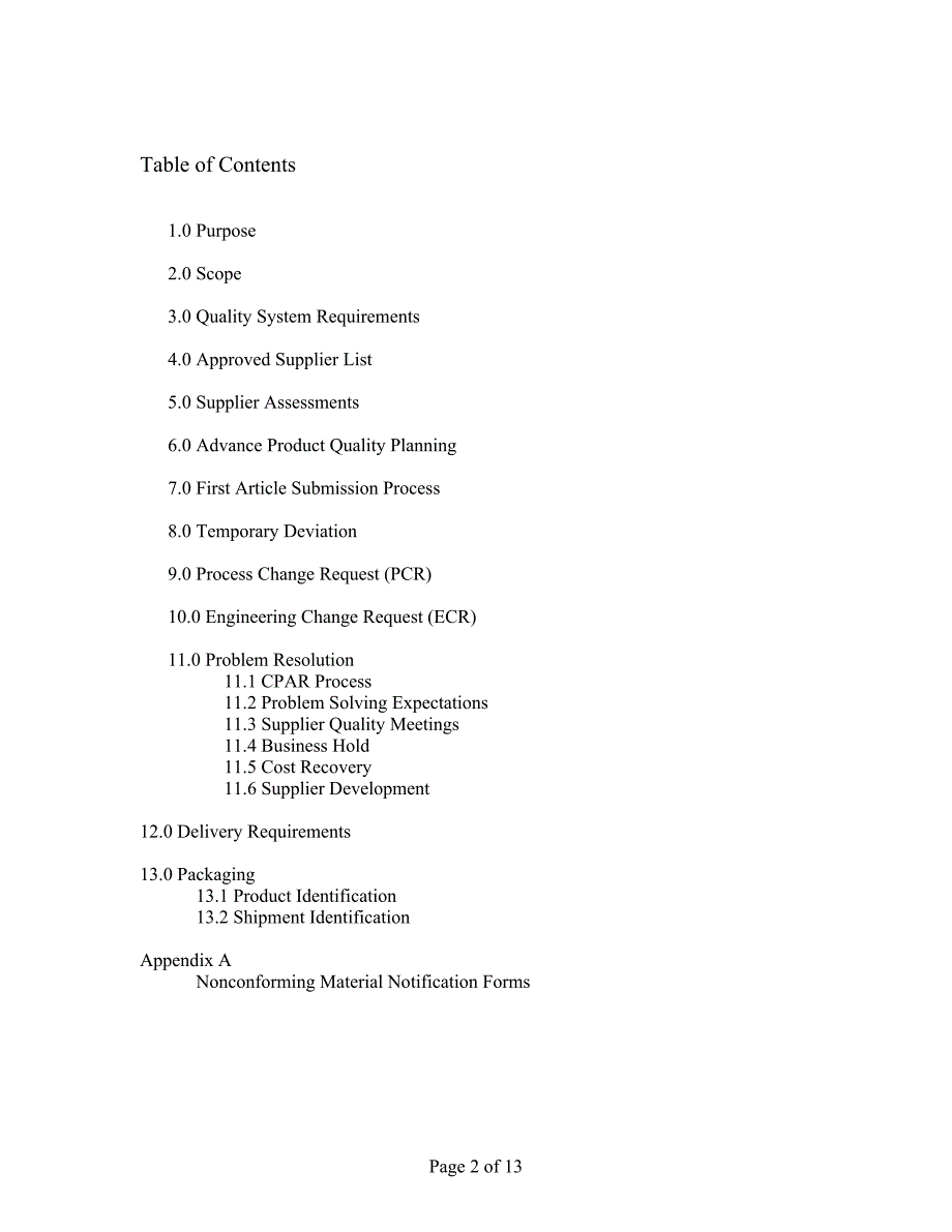 Supplier Quality Manual ContentsWeilMcLain_第2页