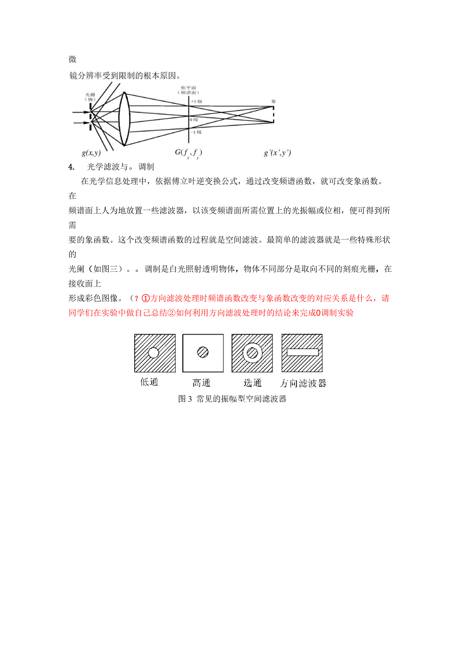 阿贝成像原理和空间滤波(预习)_第4页