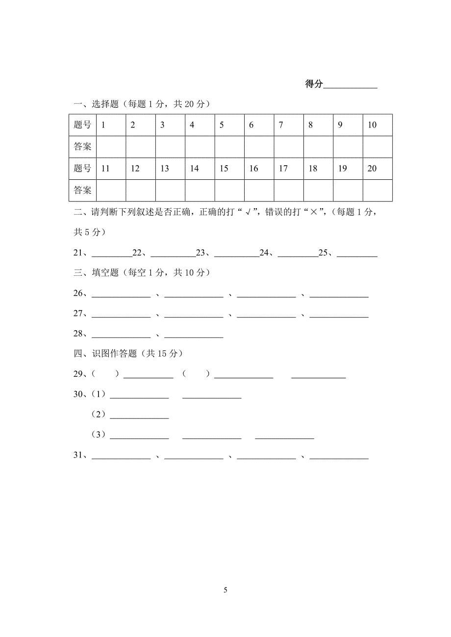 七年级上期末检测_第5页