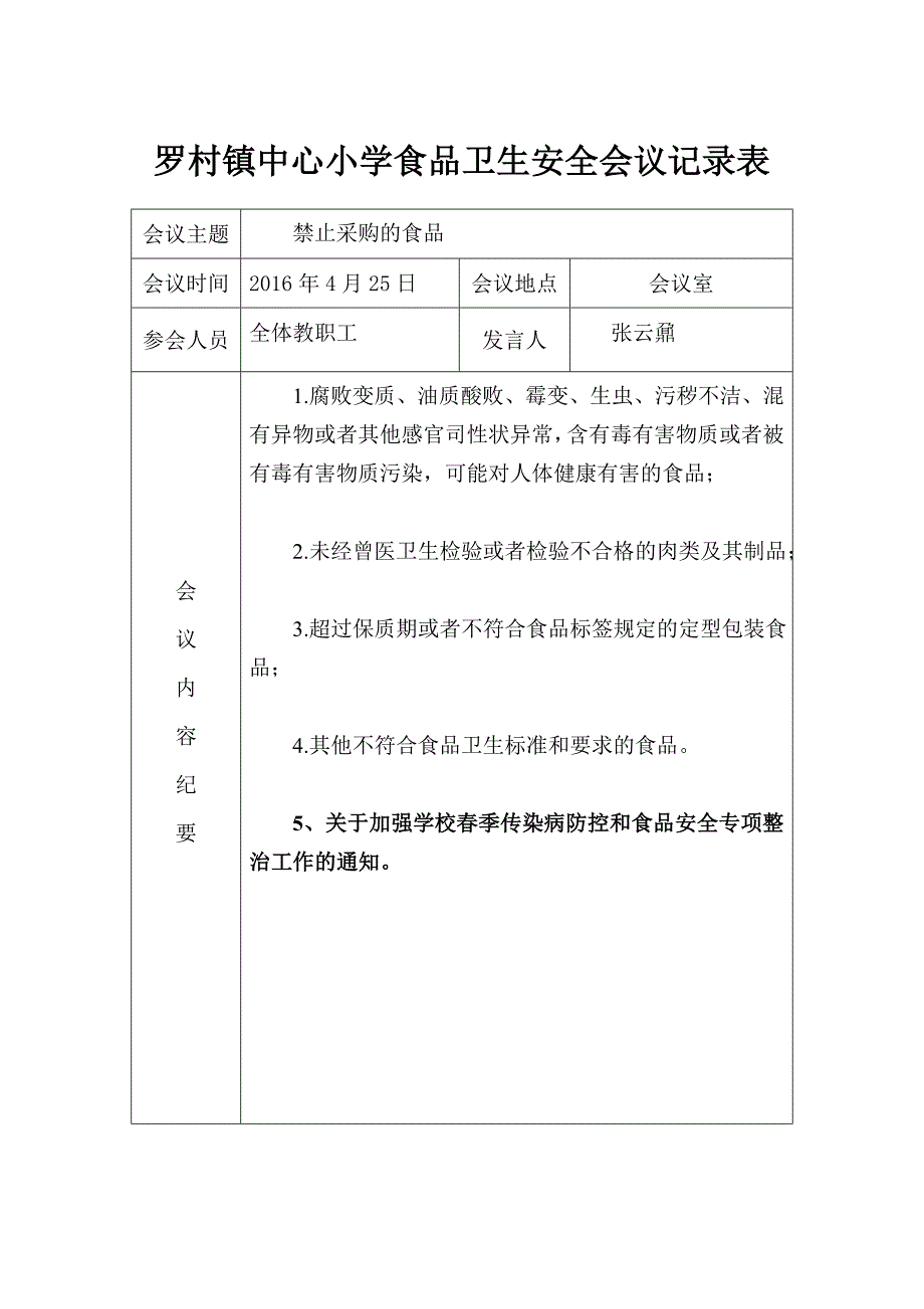 学校食品安全工作会议记录表-_第3页