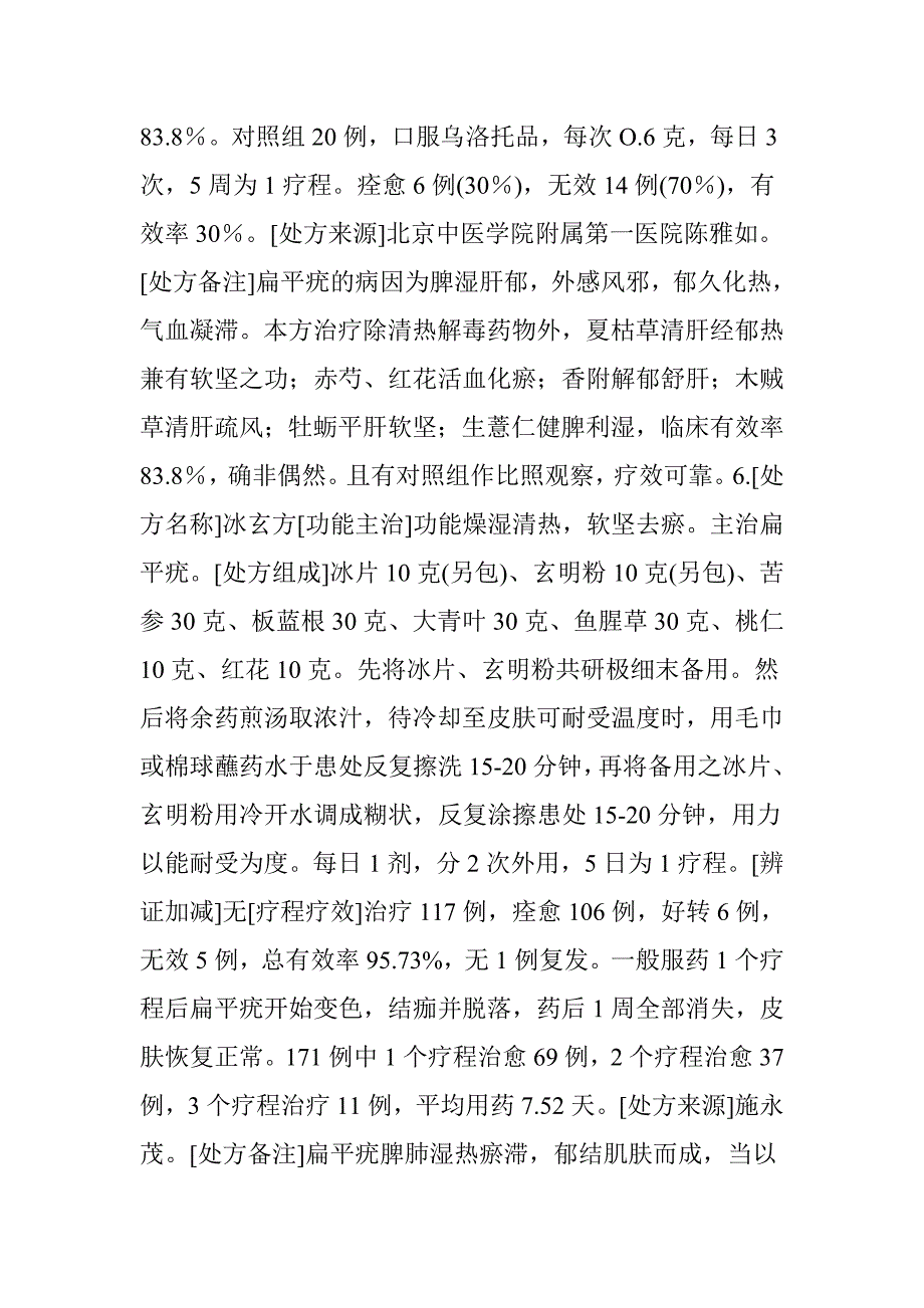 得了扁平疣不用怕这里中药药方全_第4页