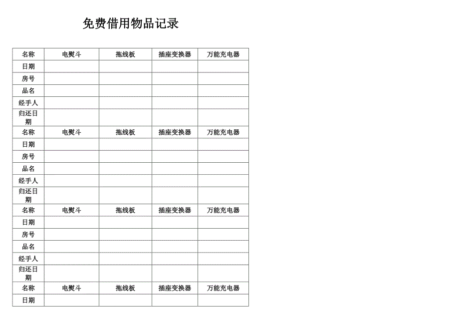 酒店客房常用报表_第4页