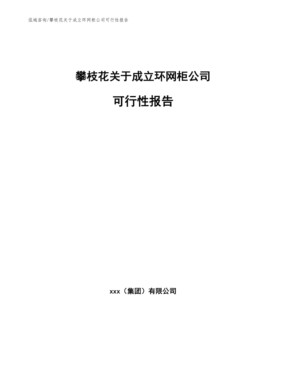 攀枝花关于成立环网柜公司可行性报告模板_第1页