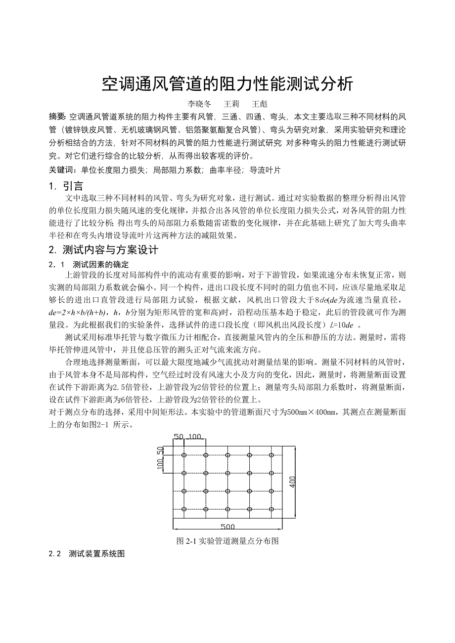 118 空调通风管道的阻力性能测试分析.doc_第1页