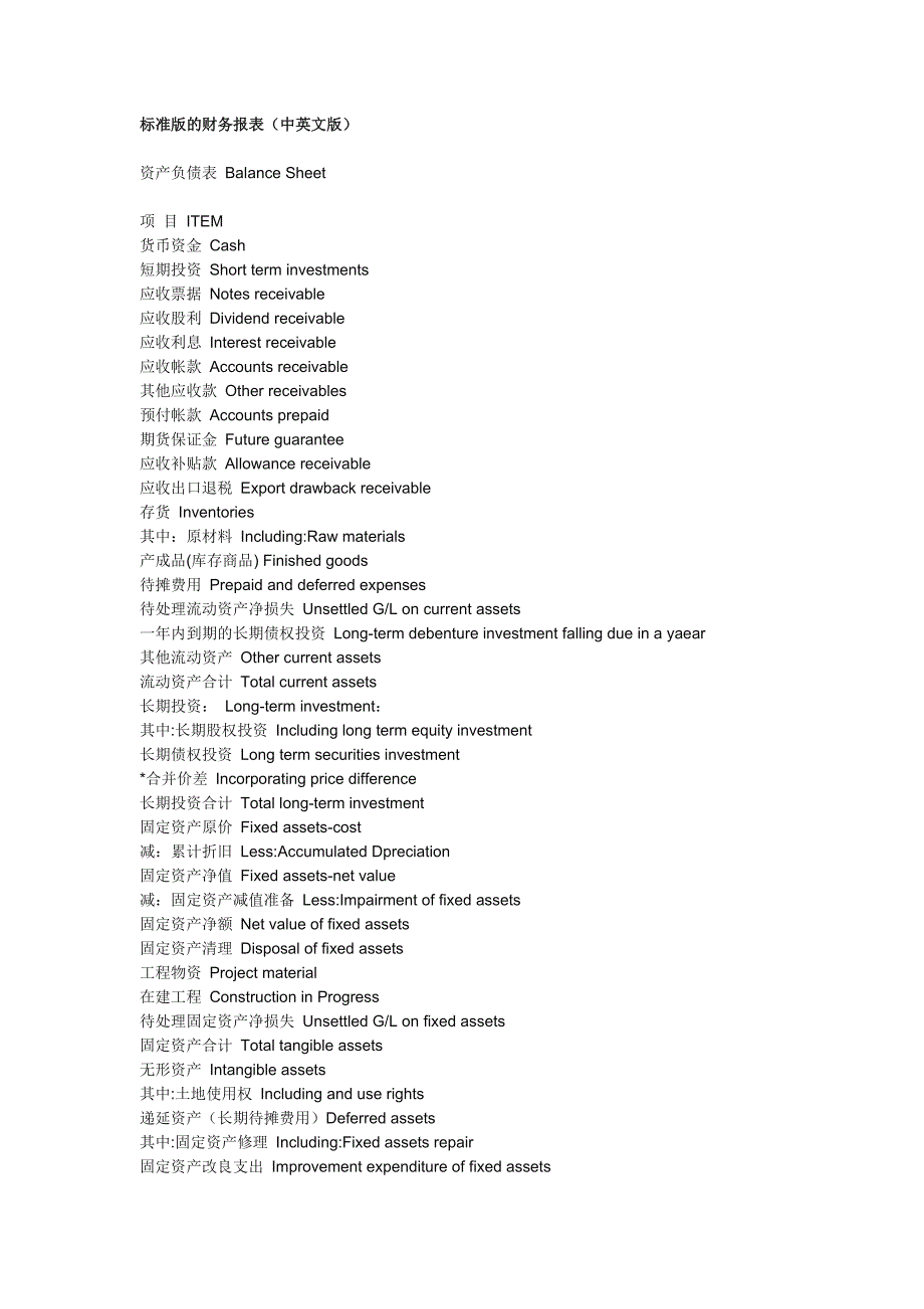 财务报表(中英文版)_第1页